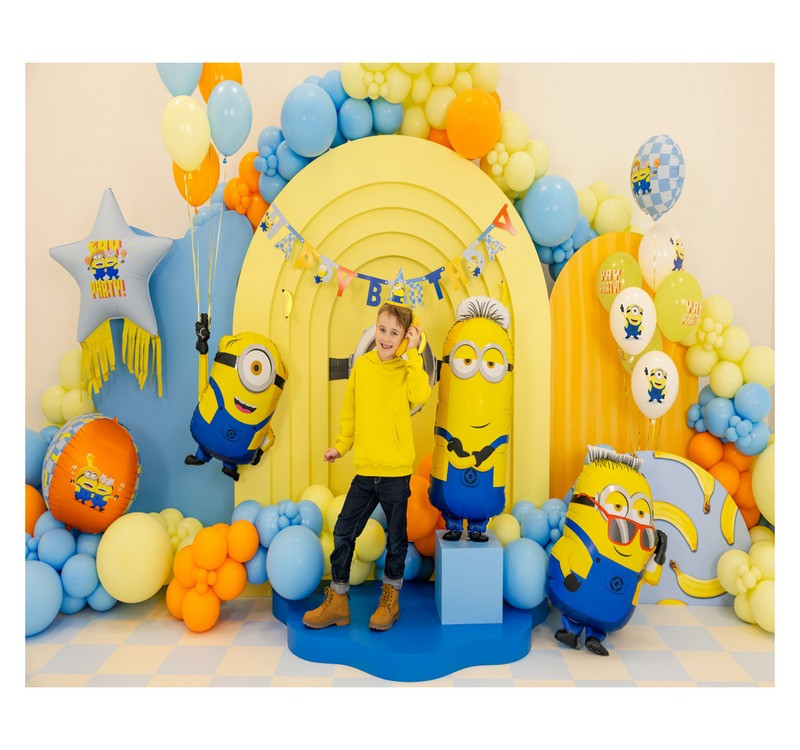 Balon foliowy Gwiazda z frędzlami Minionki 72x72cm FB326 PartyDeco